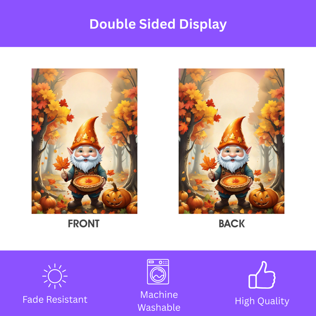 Pumpkin Pie Gnome Garden Flag