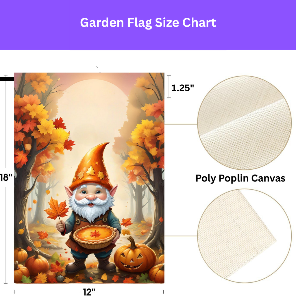 Pumpkin Pie Gnome Garden Flag