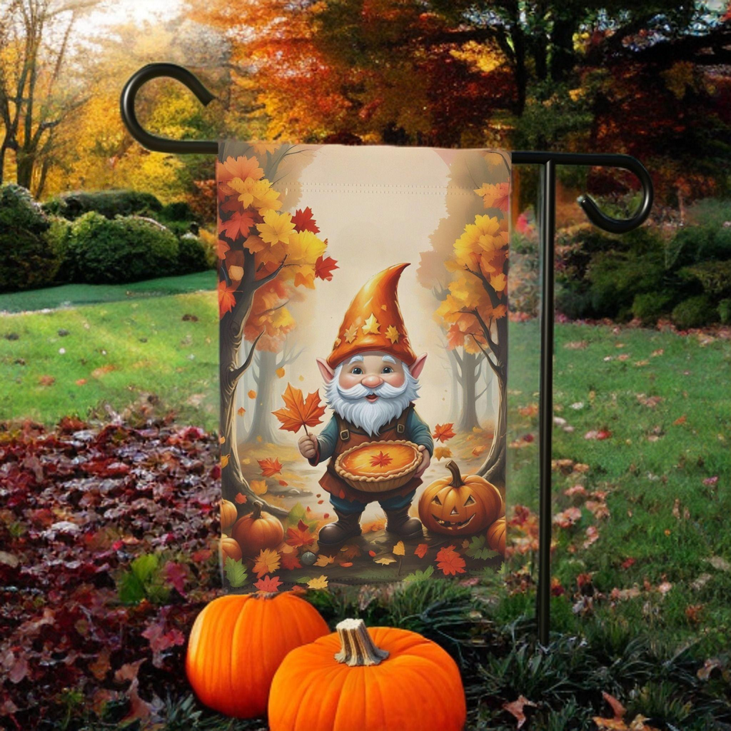 Pumpkin Pie Gnome Garden Flag