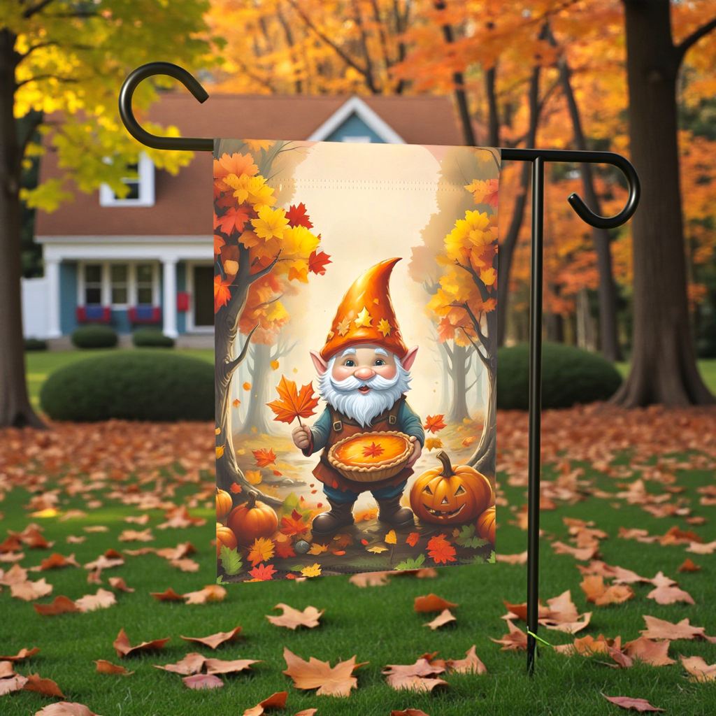 Pumpkin Pie Gnome Garden Flag