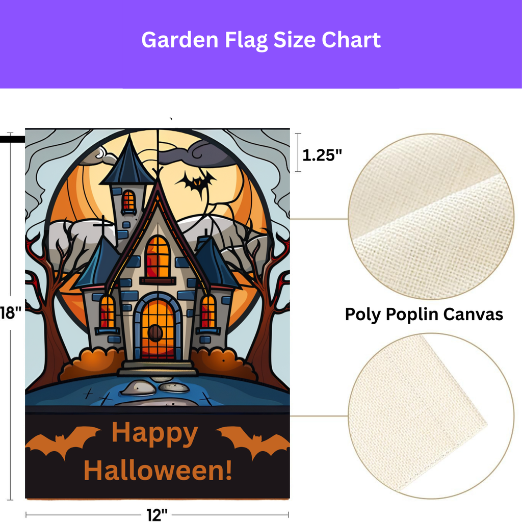 Haunted House Halloween Garden Flag - porch decor - Dragonfire Gardens