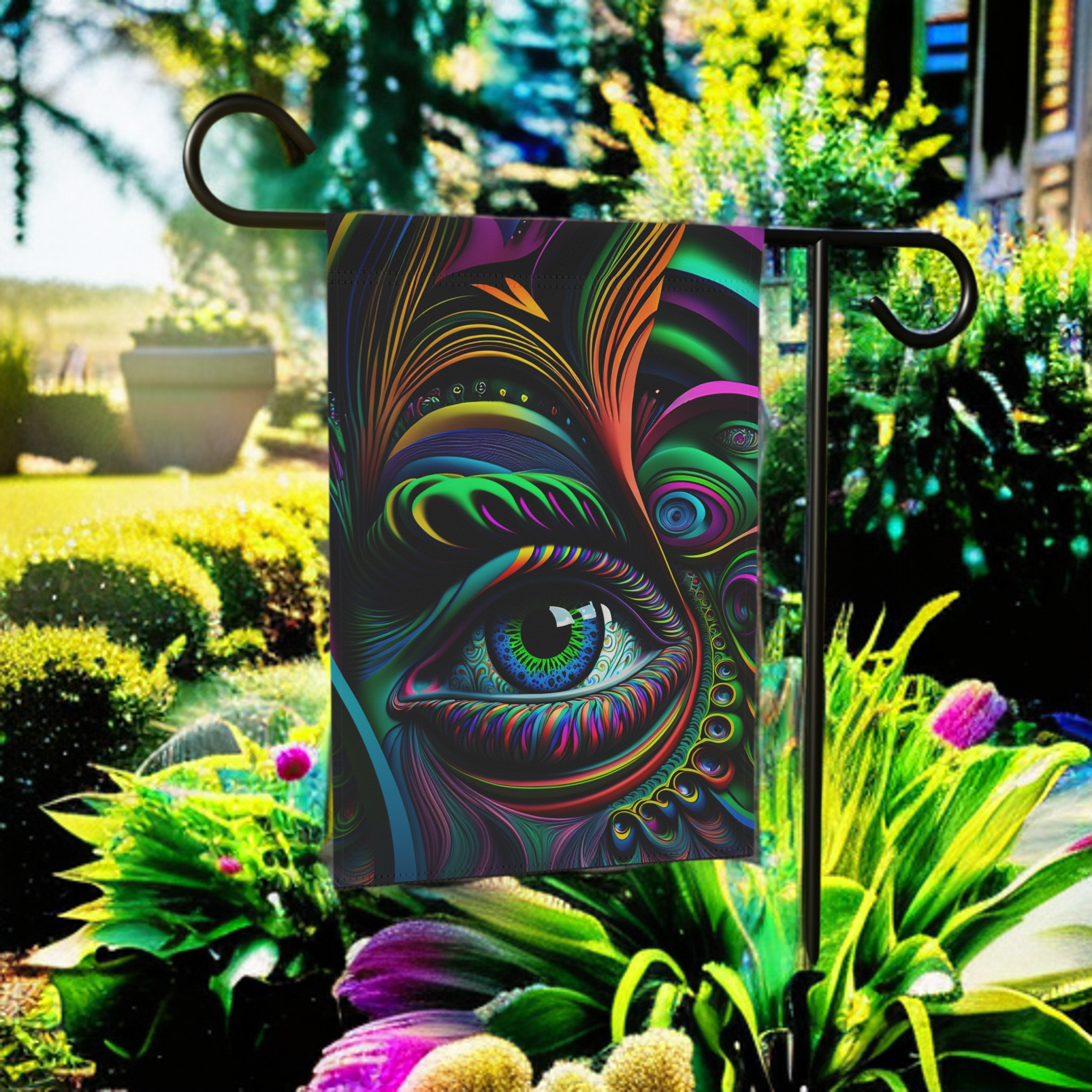 Abstract Eye Garden Flag