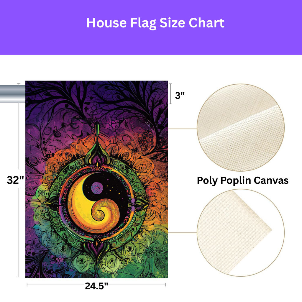 Abstract Yin and Yang Garden Flag - yard display - Dragonfire Gardens