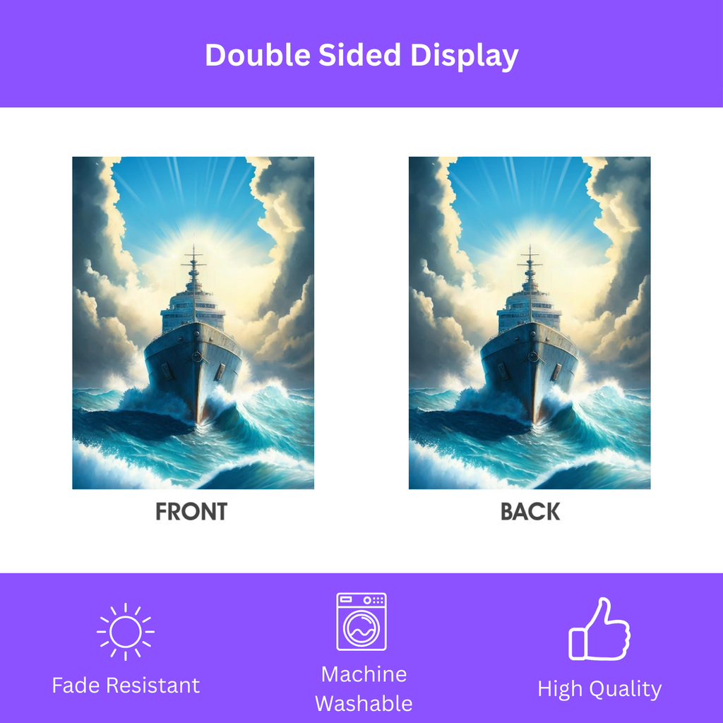 Bright Sunlight Ship Garden Flag