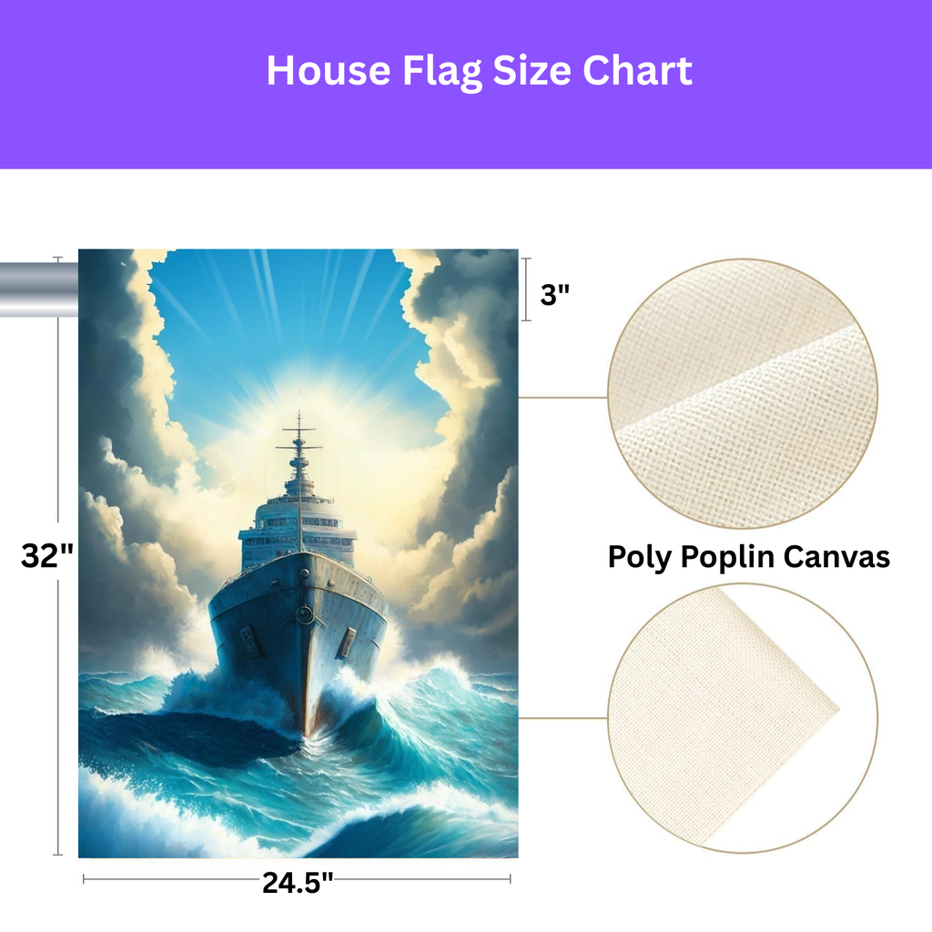 Bright Sunlight Ship Garden Flag