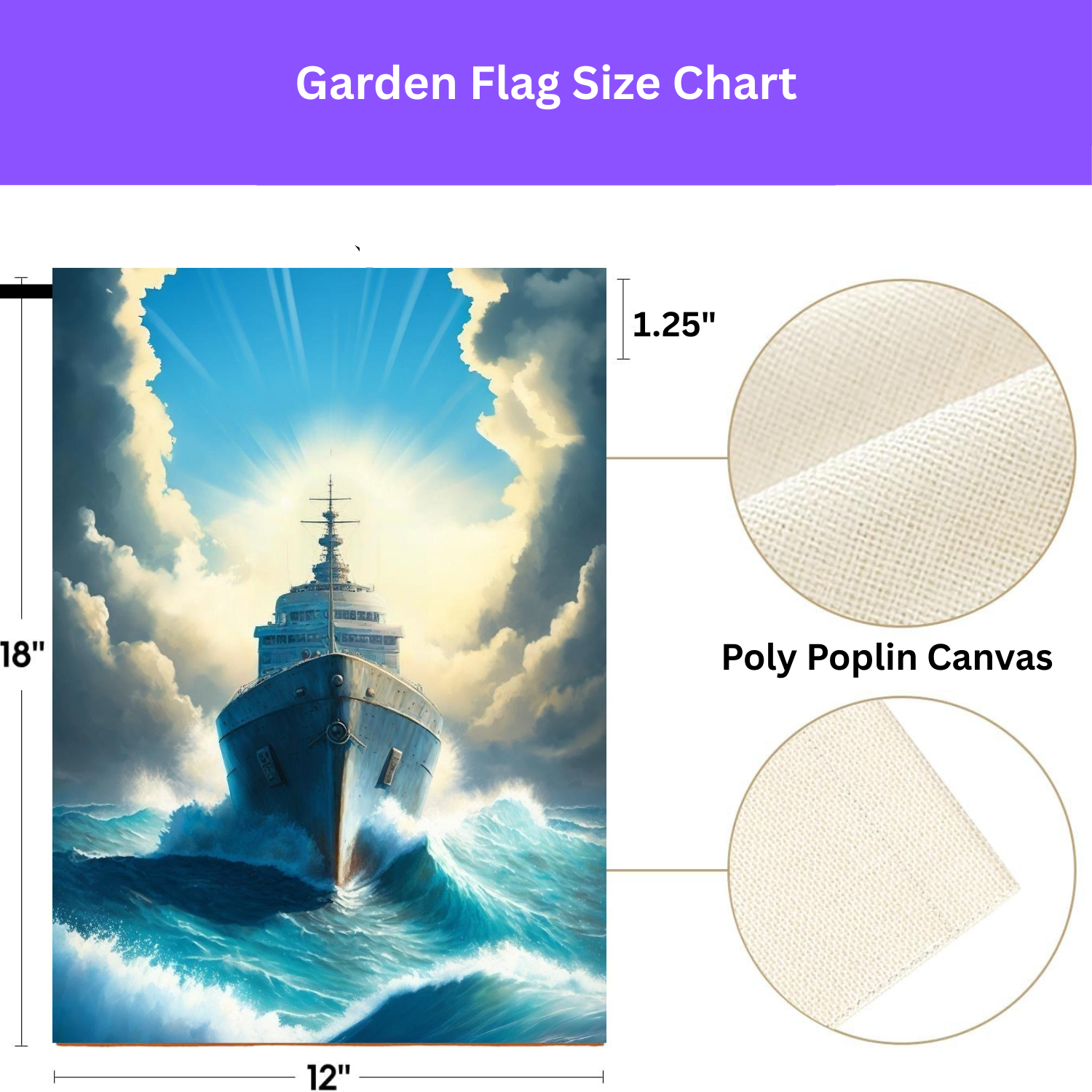 Bright Sunlight Ship Garden Flag