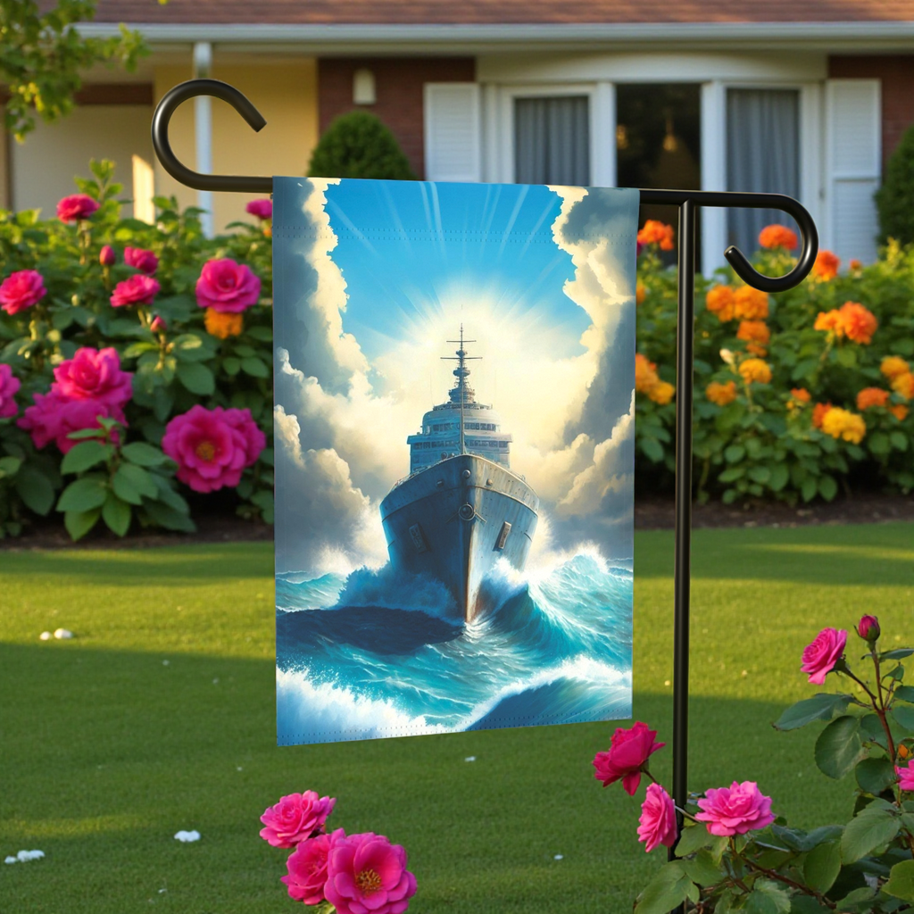 Bright Sunlight Ship Garden Flag