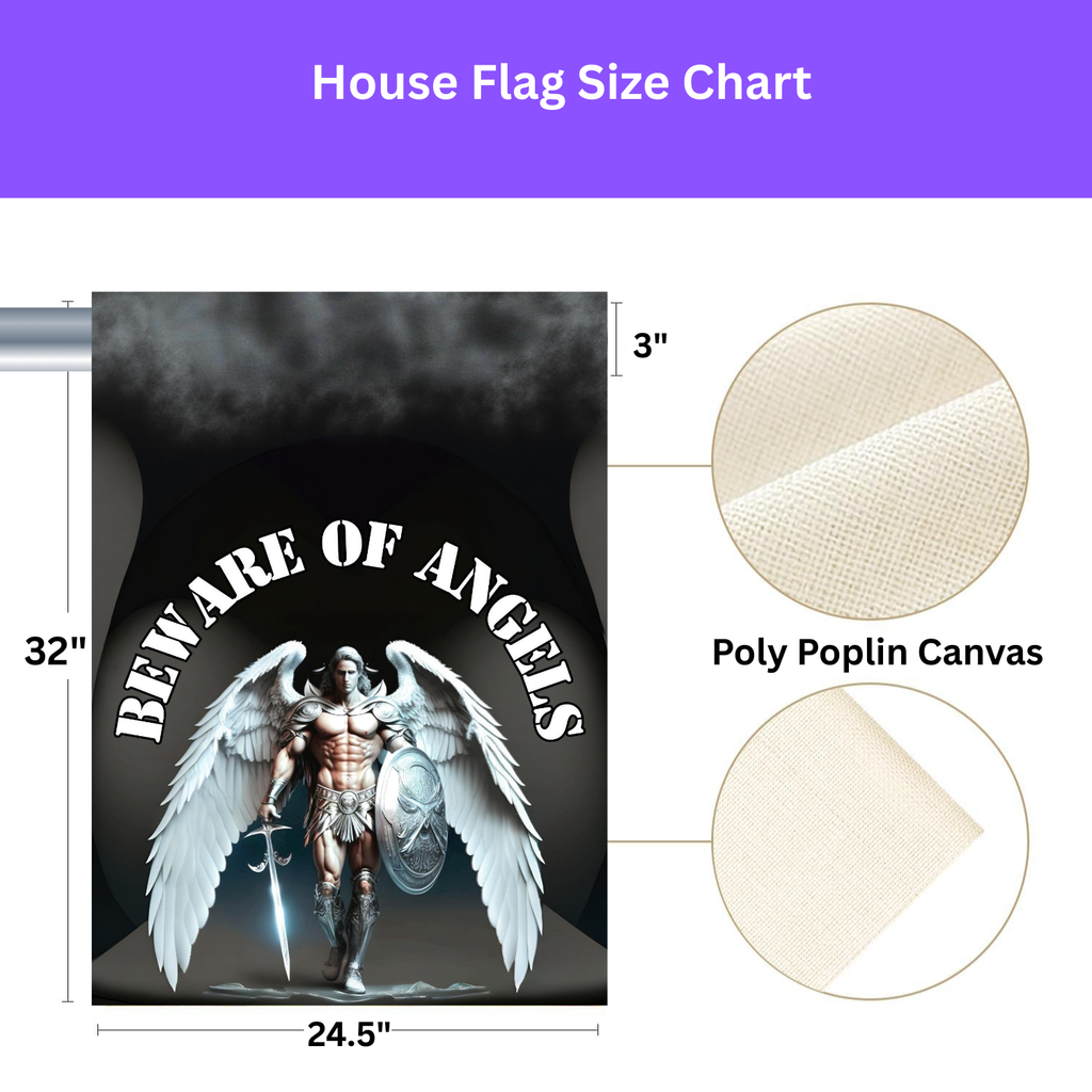 Beware of Angels Spiritual Garden Flag - yard display - Dragonfire Gardens