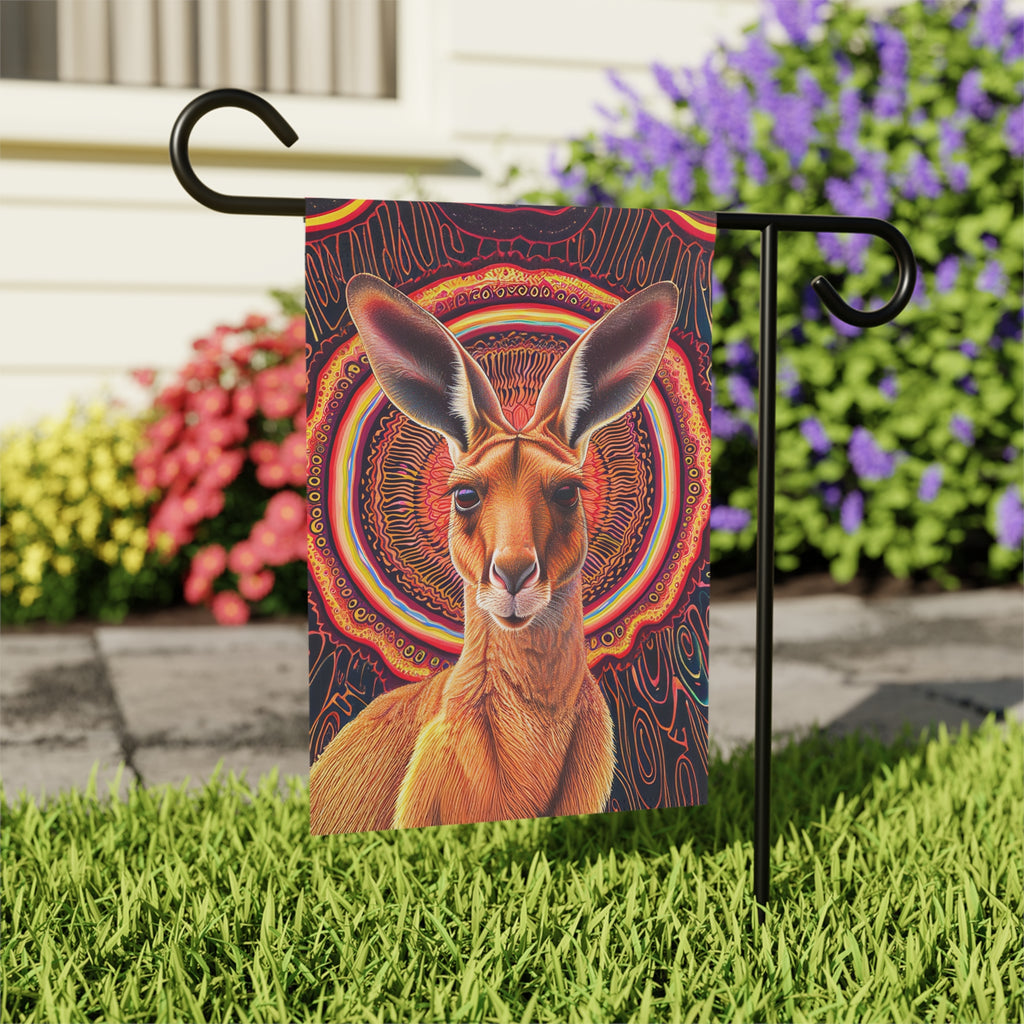 Vibrant Kangaroo Abstract Garden Flag