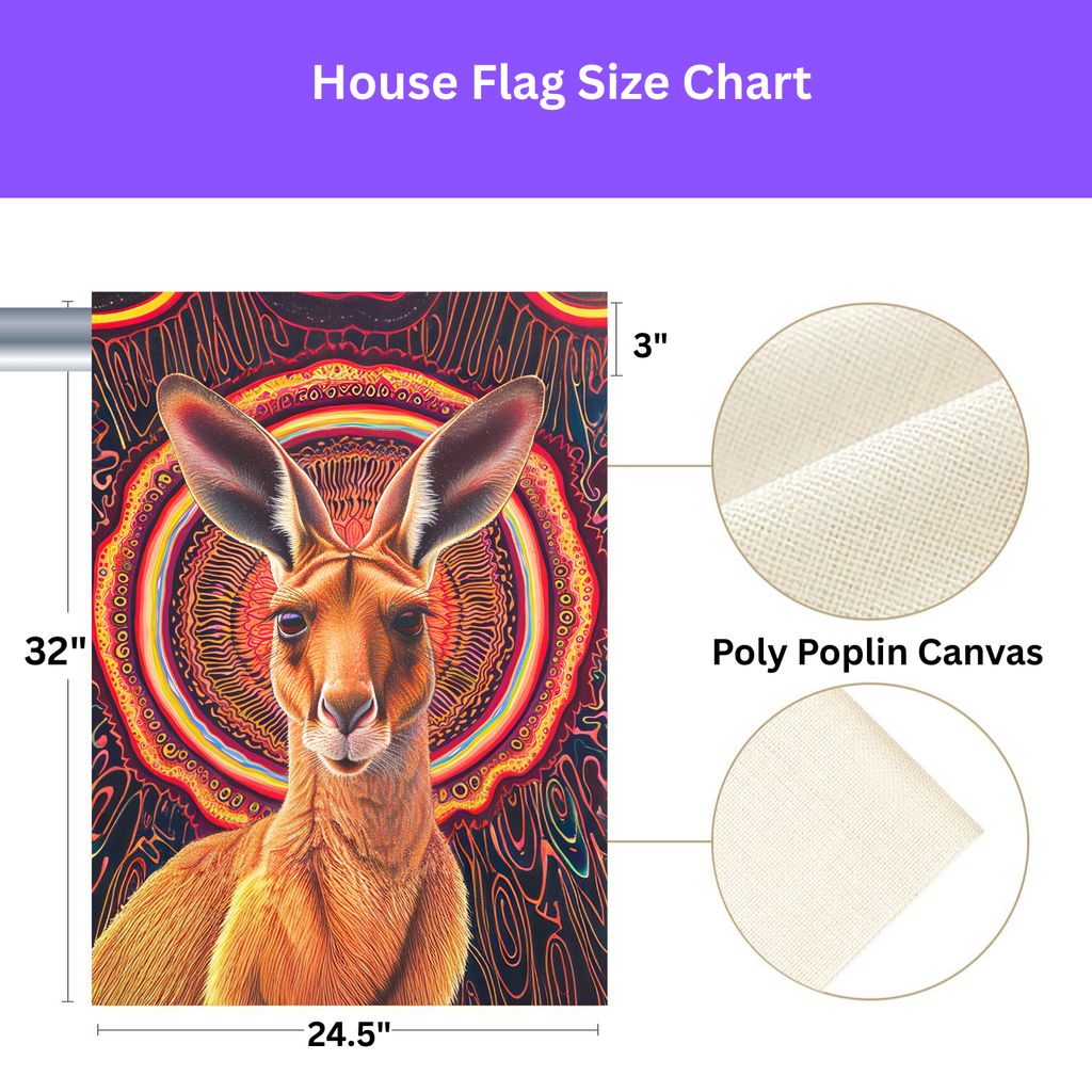 Vibrant Kangaroo Abstract Garden Flag