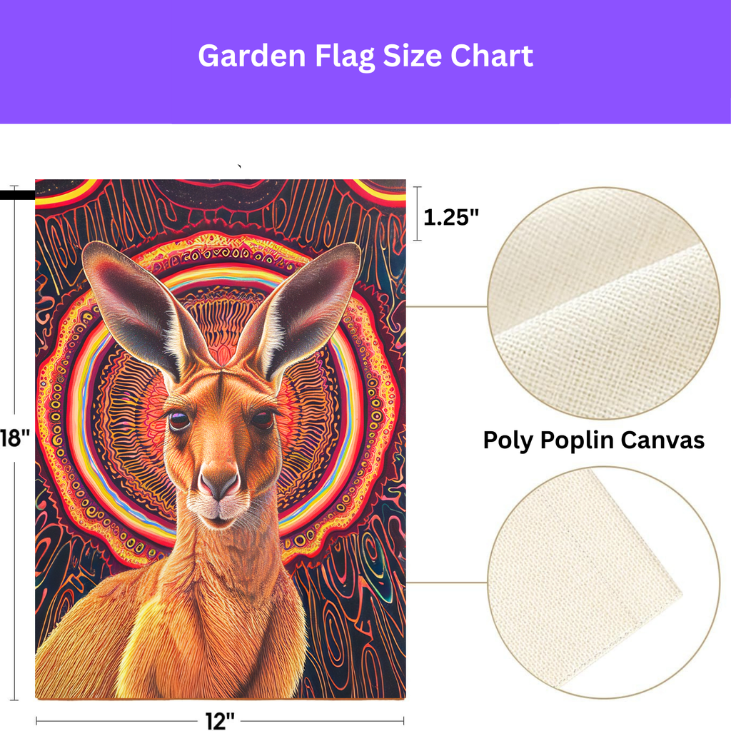 Vibrant Kangaroo Abstract Garden Flag