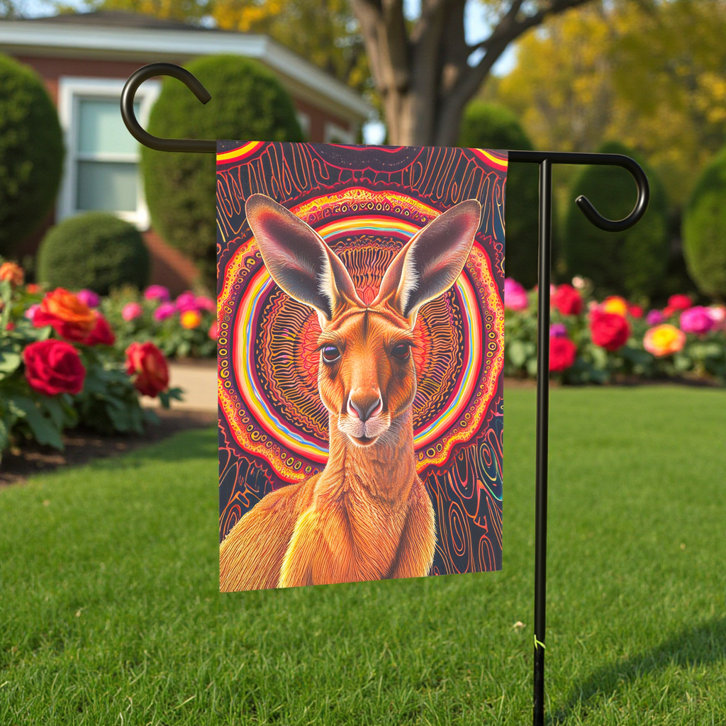 Vibrant Kangaroo Abstract Garden Flag