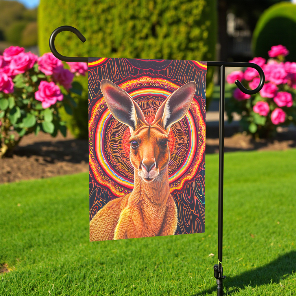 Vibrant Kangaroo Abstract Garden Flag