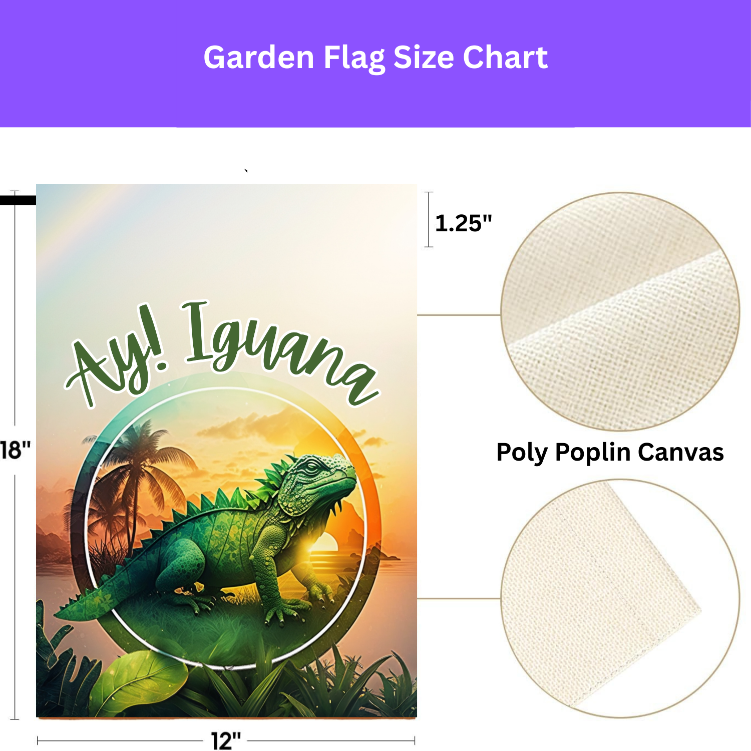 Ay! Iguana Garden Flag - porch decor - Dragonfire Gardens