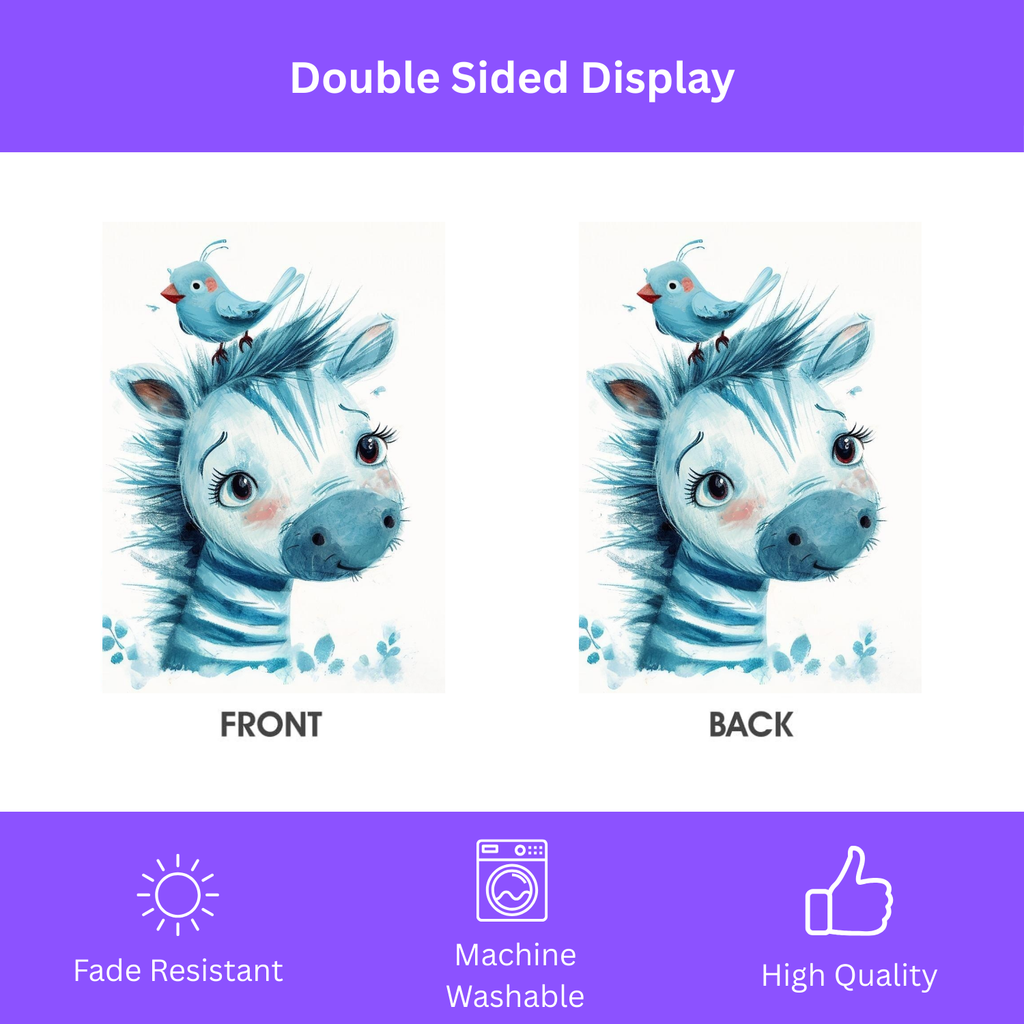 Blue Zebra Garden Flag - porch decor - Dragonfire Gardens