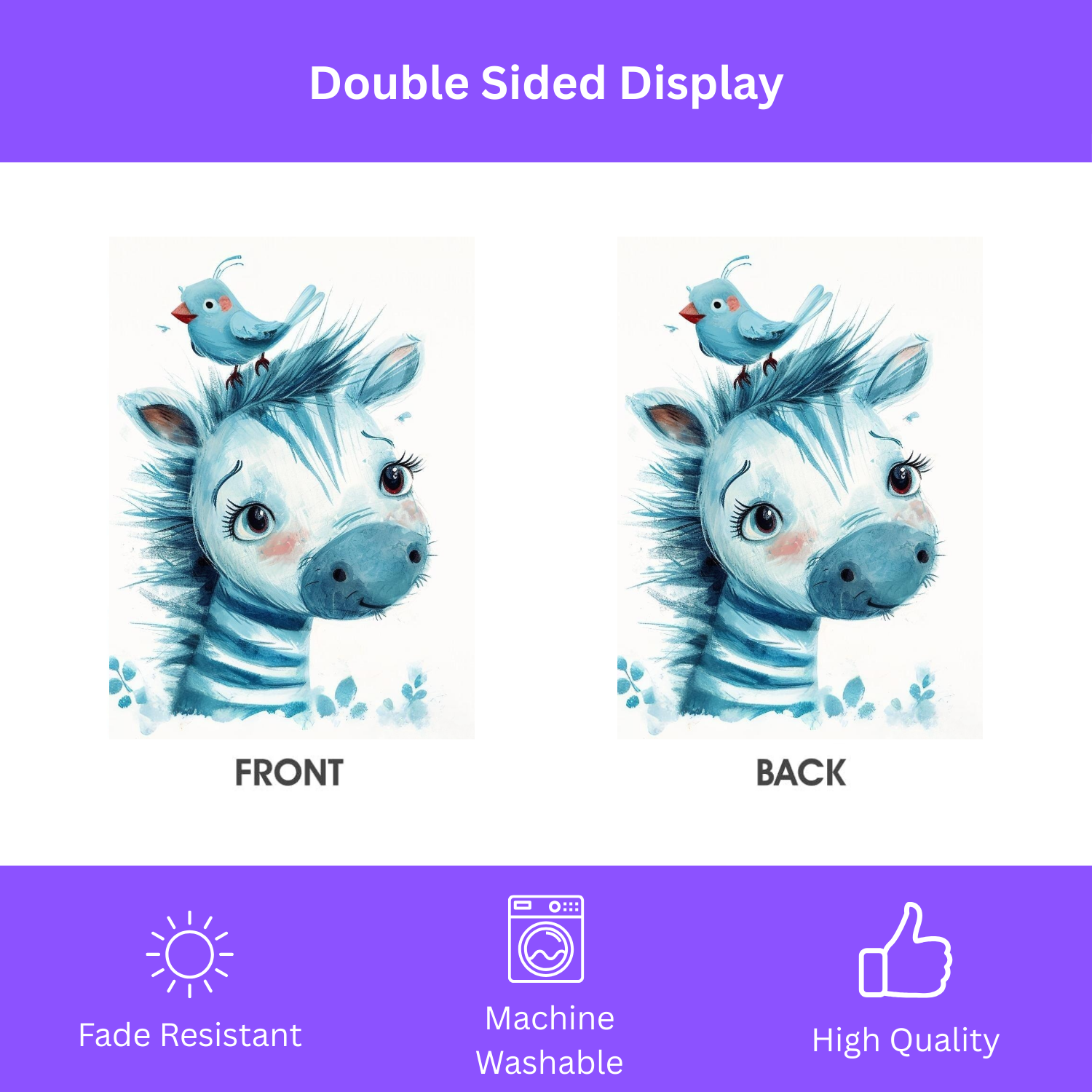 Blue Zebra Garden Flag - porch decor - Dragonfire Gardens
