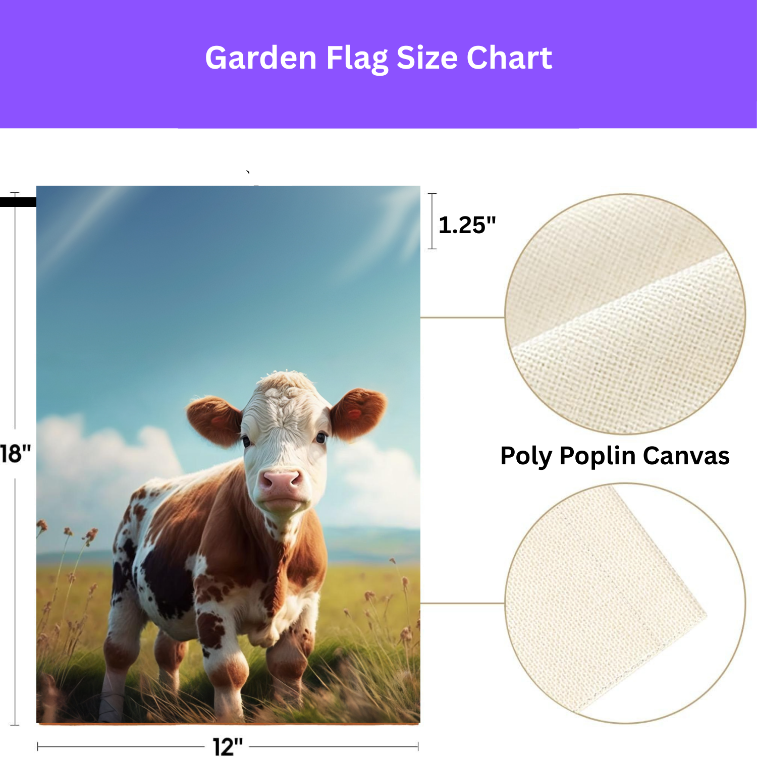 Calf in a Field Garden Flag - yard display - Dragonfire Gardens