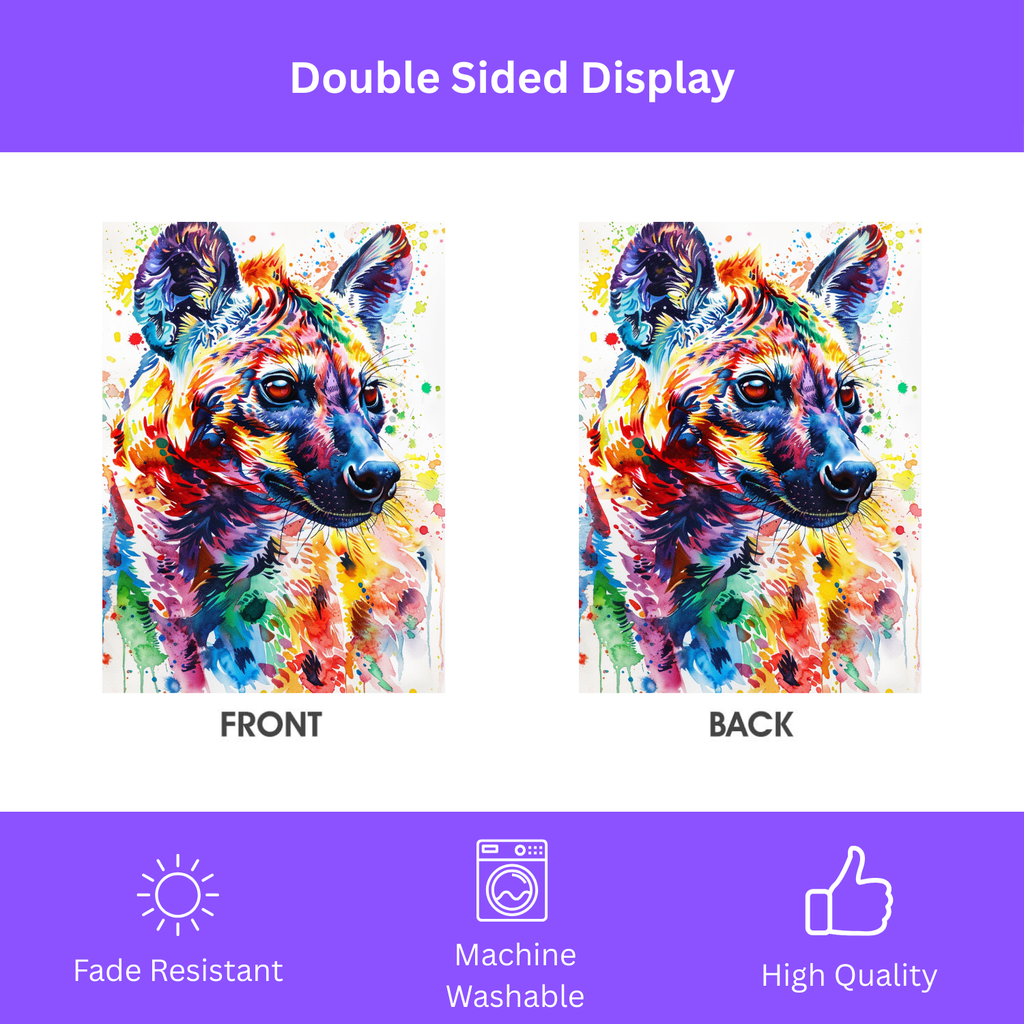 Colorful Hyena Garden Flag - yard display - Dragonfire Gardens