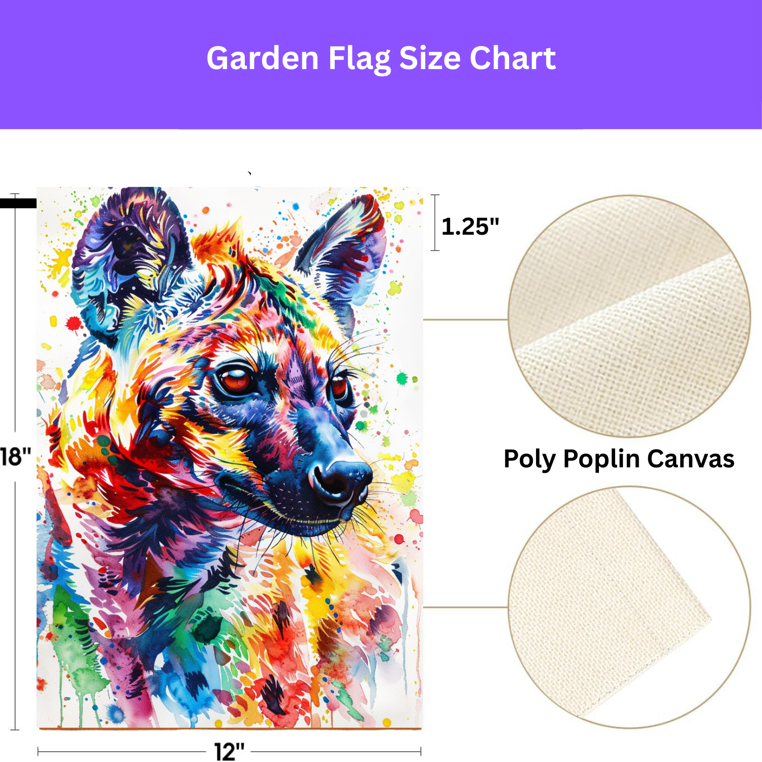 Colorful Hyena Garden Flag - porch decor - Dragonfire Gardens