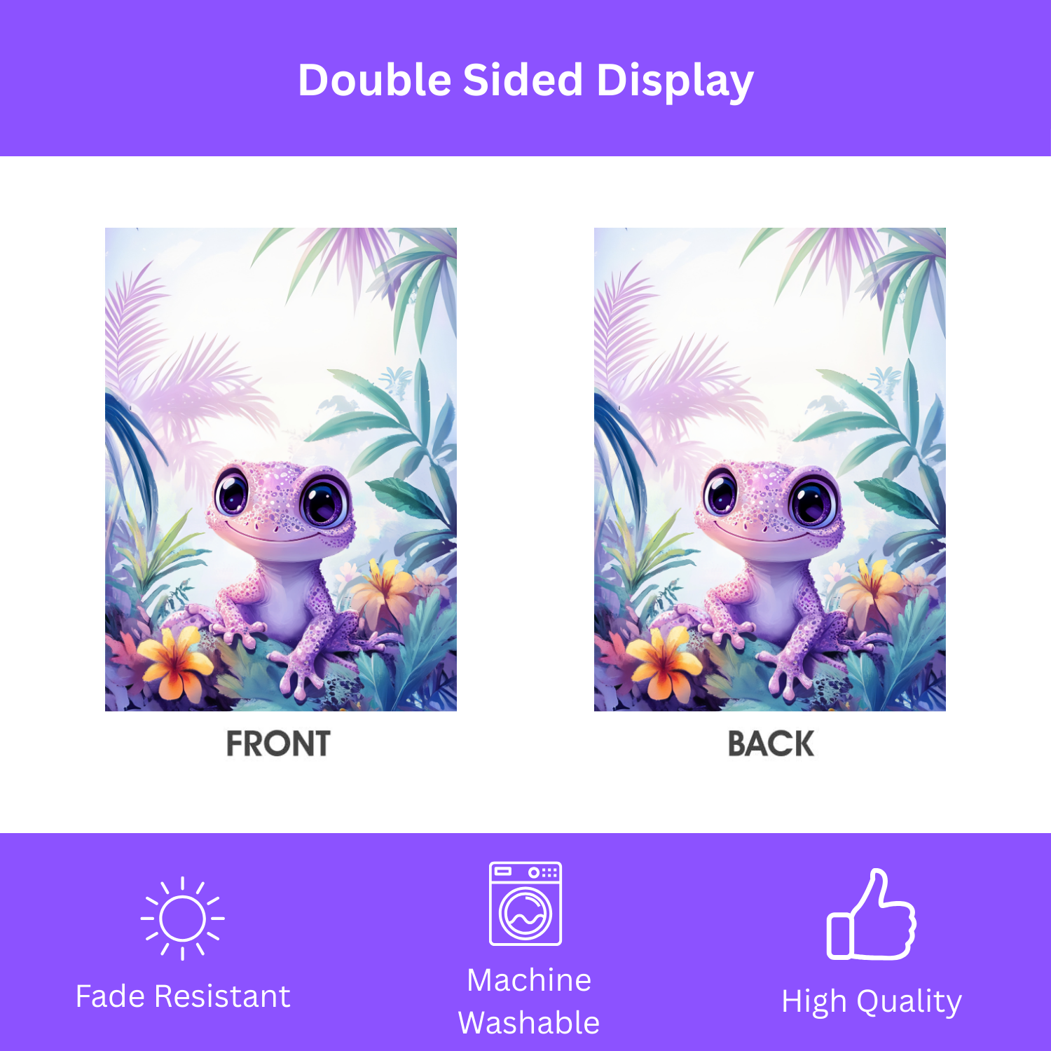 Pink Gecko Garden Flag