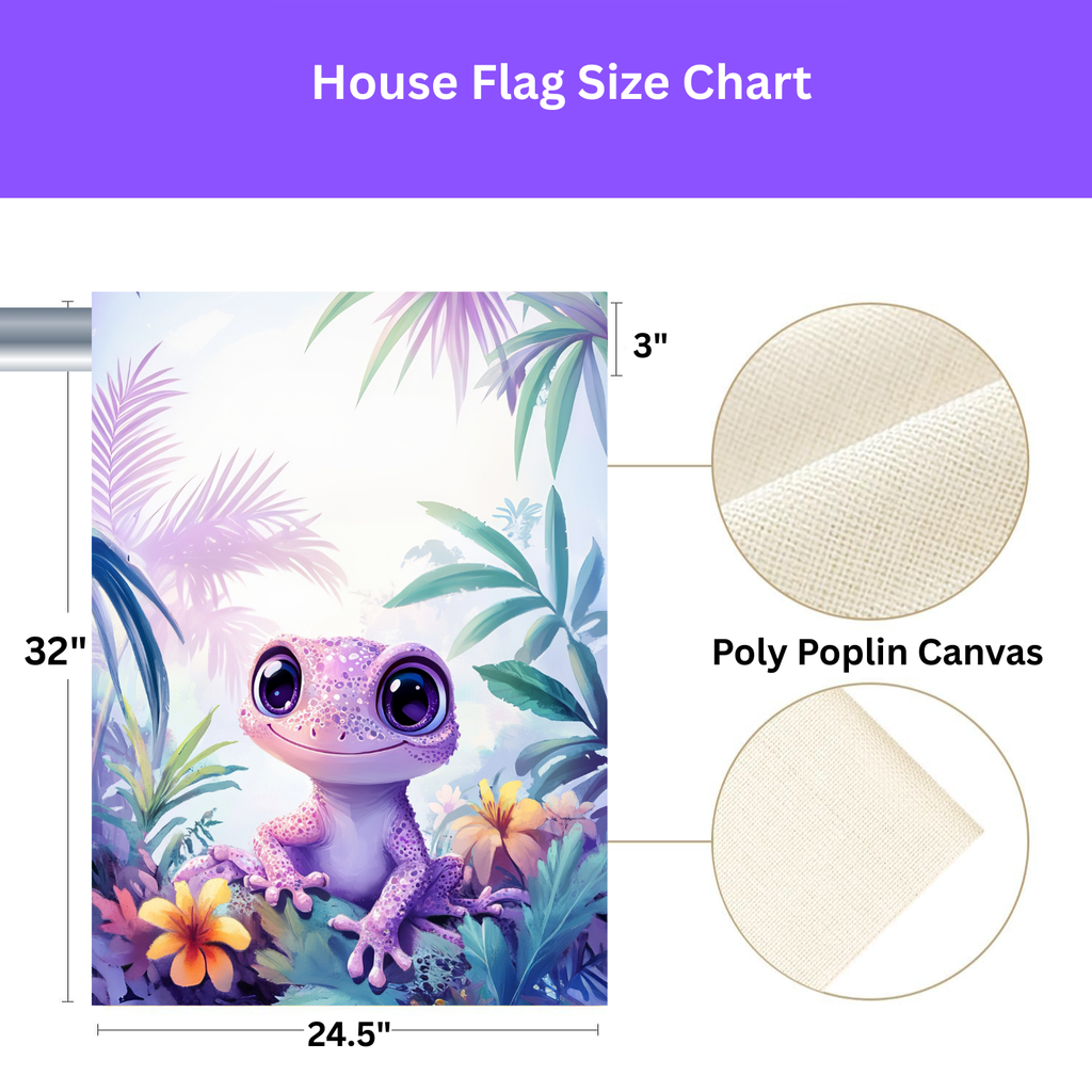 Pink Gecko Garden Flag
