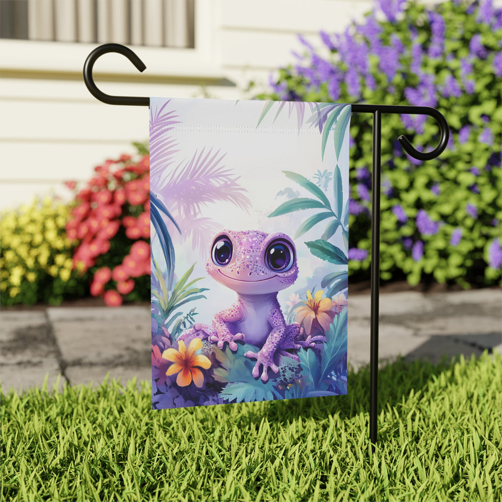Pink Gecko Garden Flag