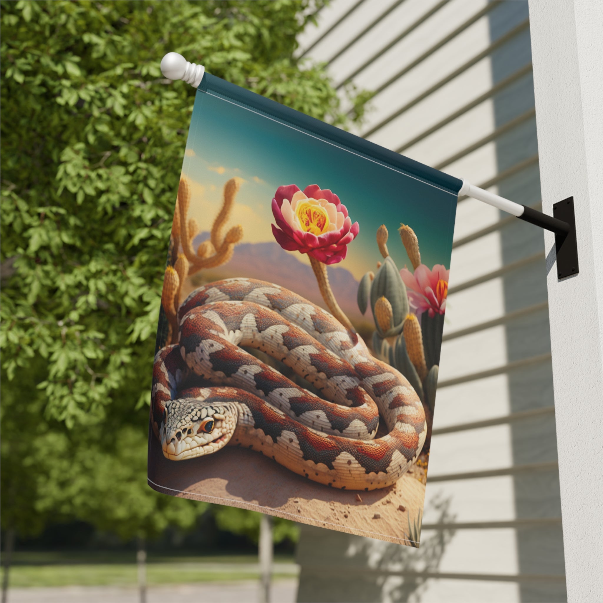 Desert Snake Garden Flag - close-up detail - Dragonfire Gardens
