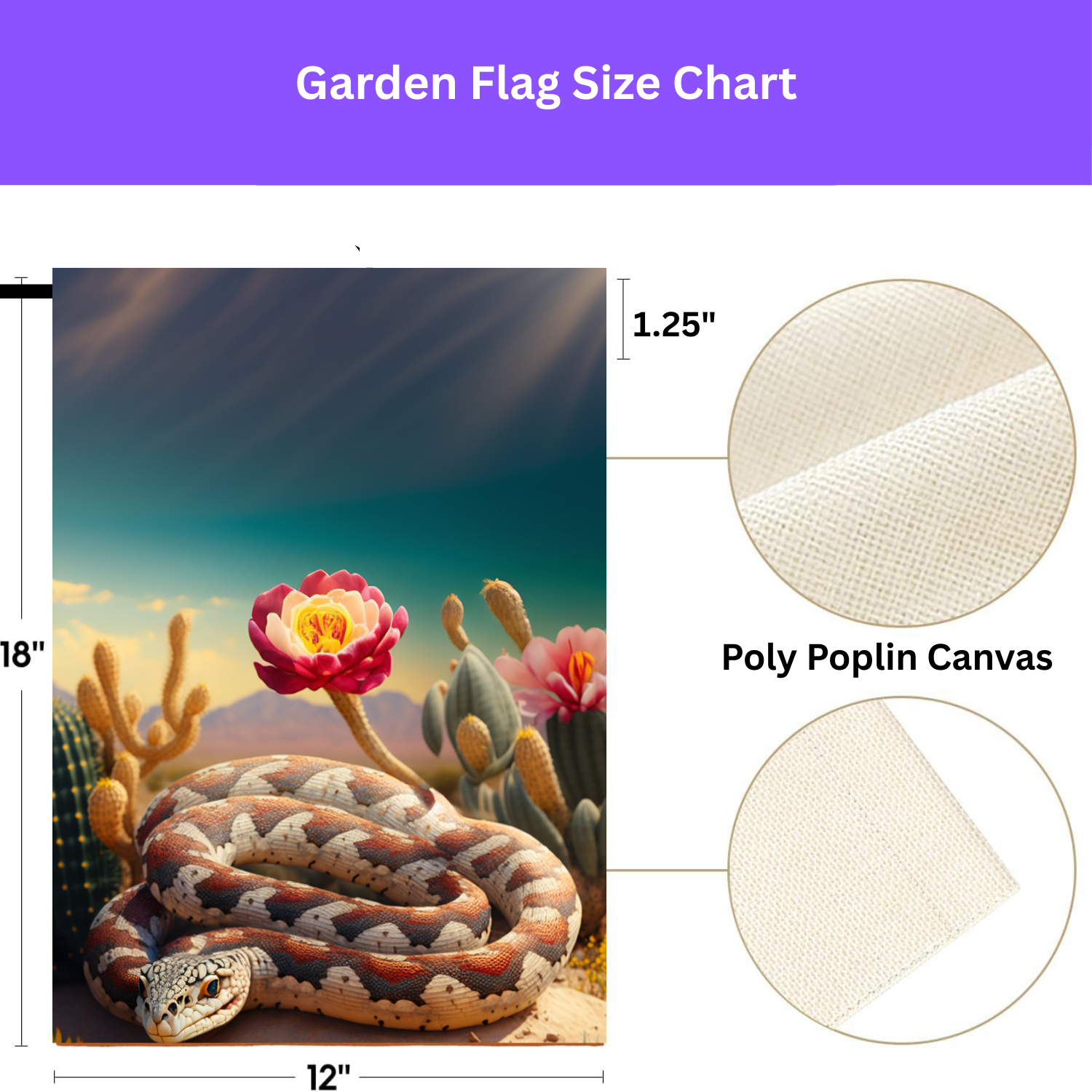 Desert Snake Garden Flag - porch decor - Dragonfire Gardens