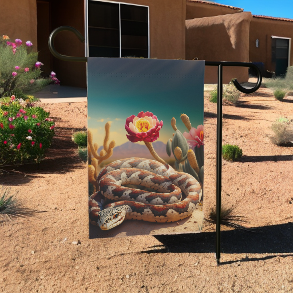 Desert Snake Garden Flag - size comparison - Dragonfire Gardens