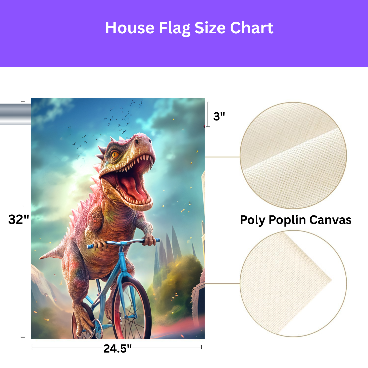 Dinosaur Bicycle Garden Flag