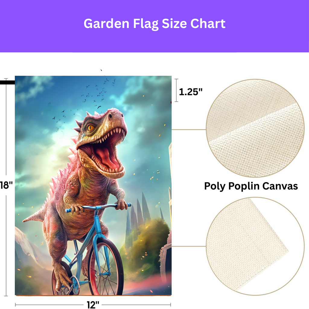 Dinosaur Bicycle Garden Flag