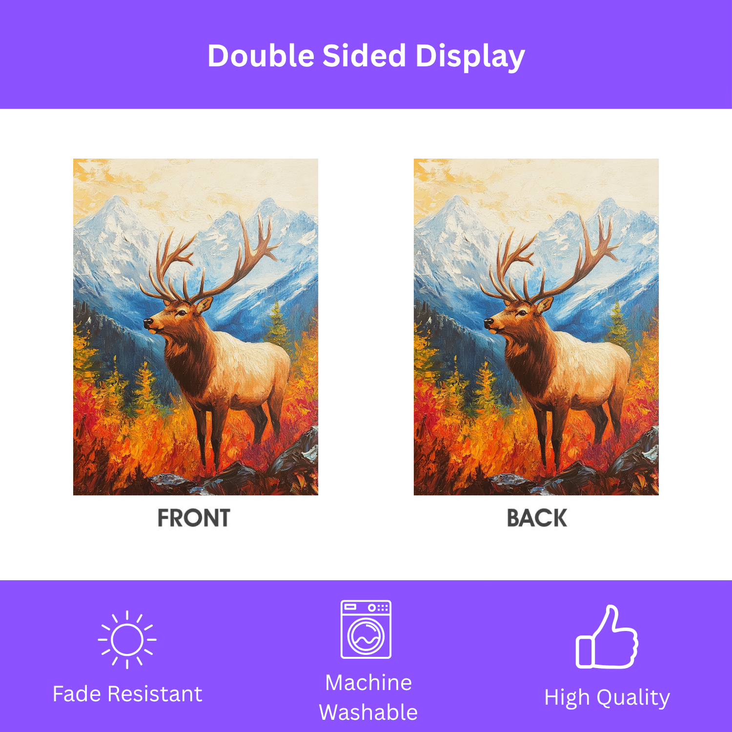 Elk Mountain Fall Garden Flag - double-sided design - Dragonfire Gardens