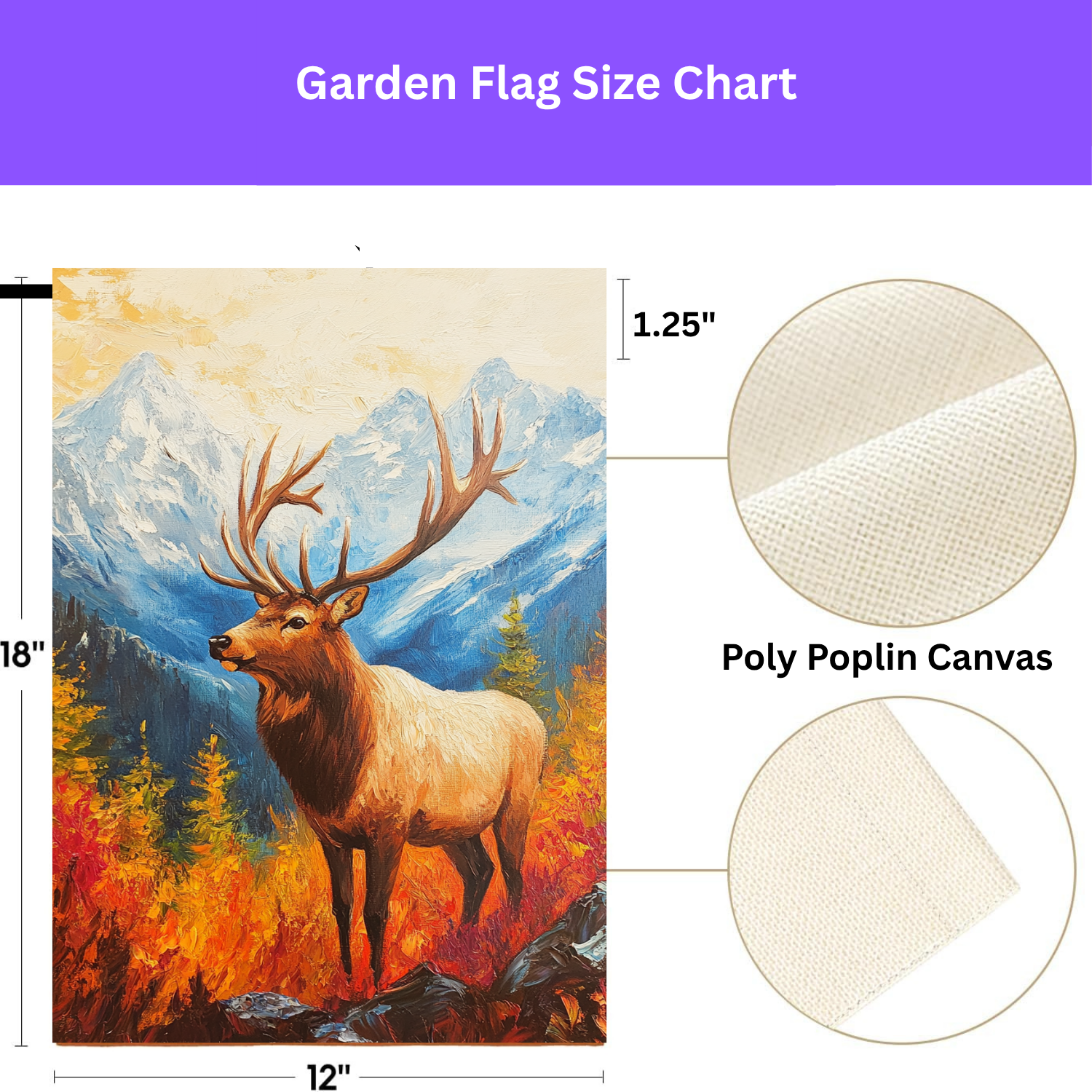 Elk Mountain Fall Garden Flag - porch decor - Dragonfire Gardens