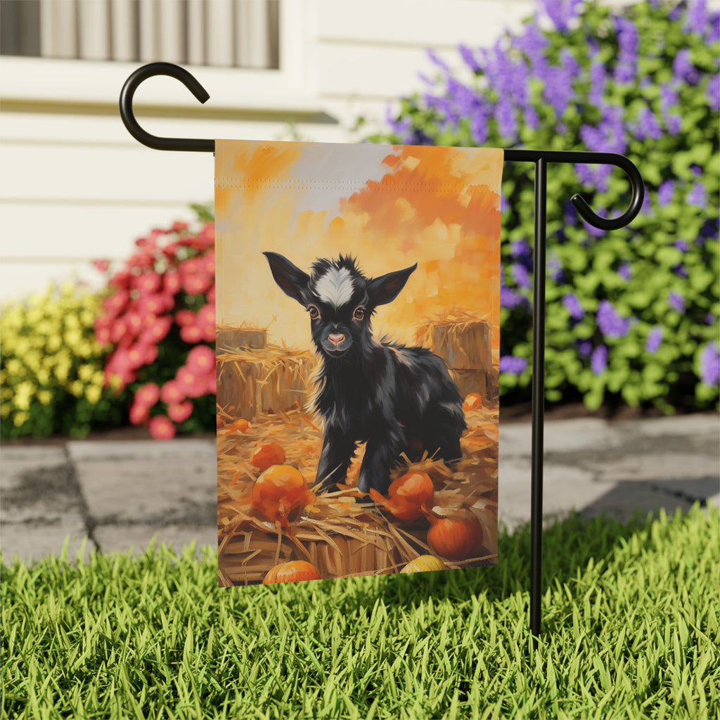 Pumpkin Patch Baby Goat Garden Flag