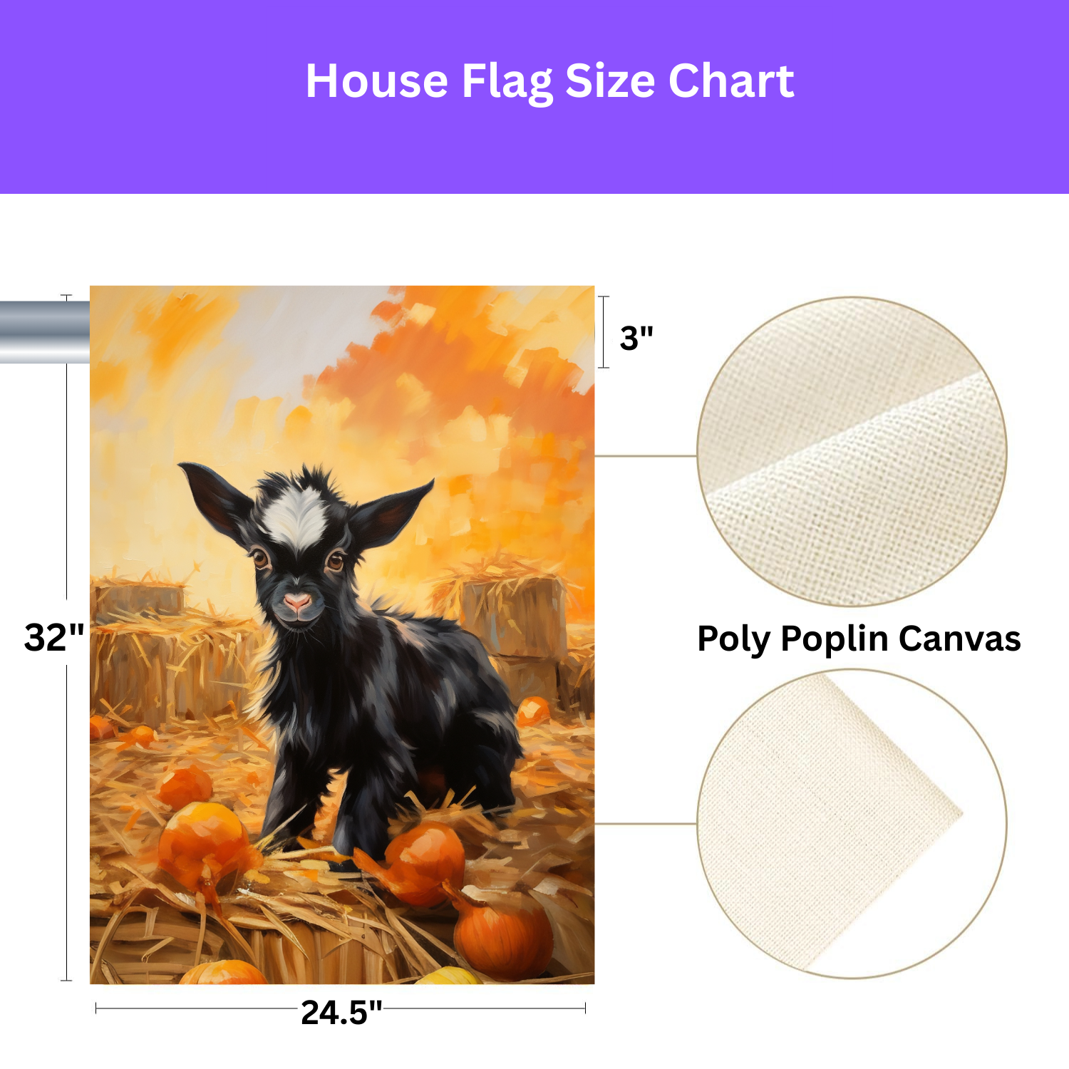 Pumpkin Patch Baby Goat Garden Flag