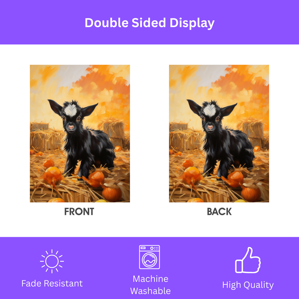 Pumpkin Patch Baby Goat Garden Flag