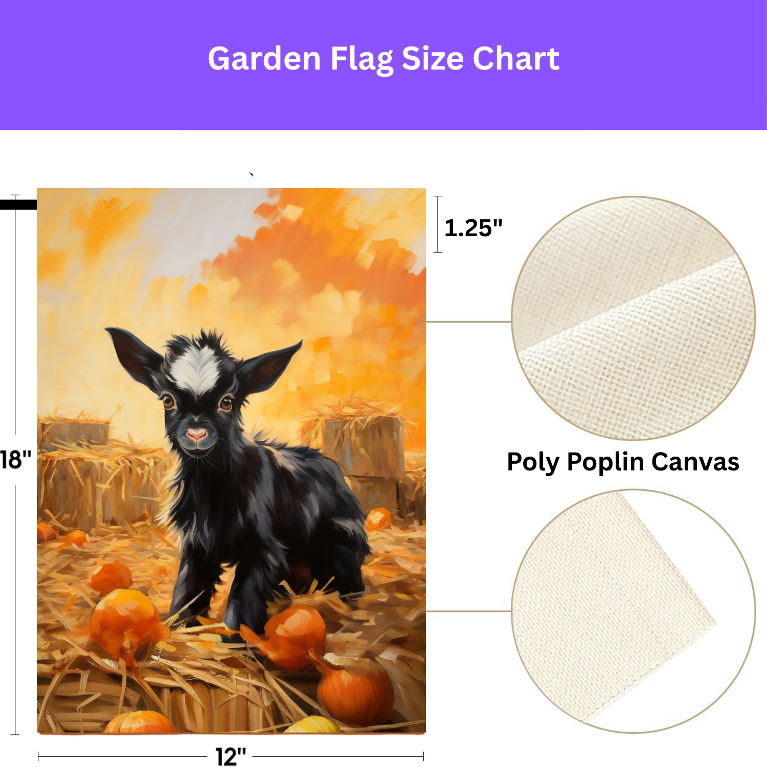 Pumpkin Patch Baby Goat Garden Flag