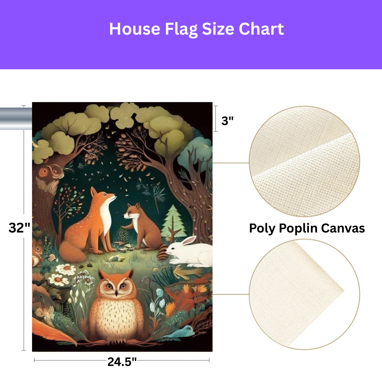 Forest Animals Garden Flag - yard display - Dragonfire Gardens