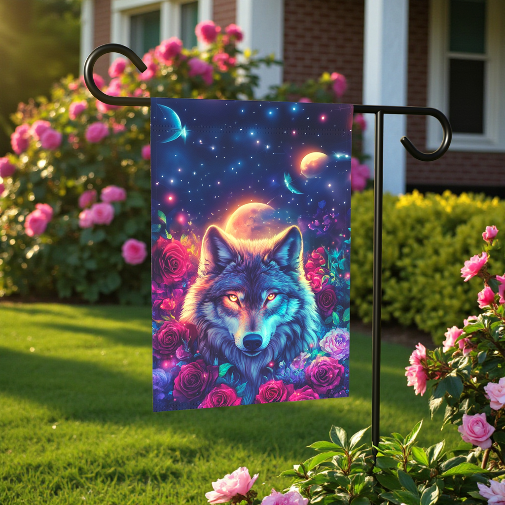 Rose Garden Wolf Garden Flag