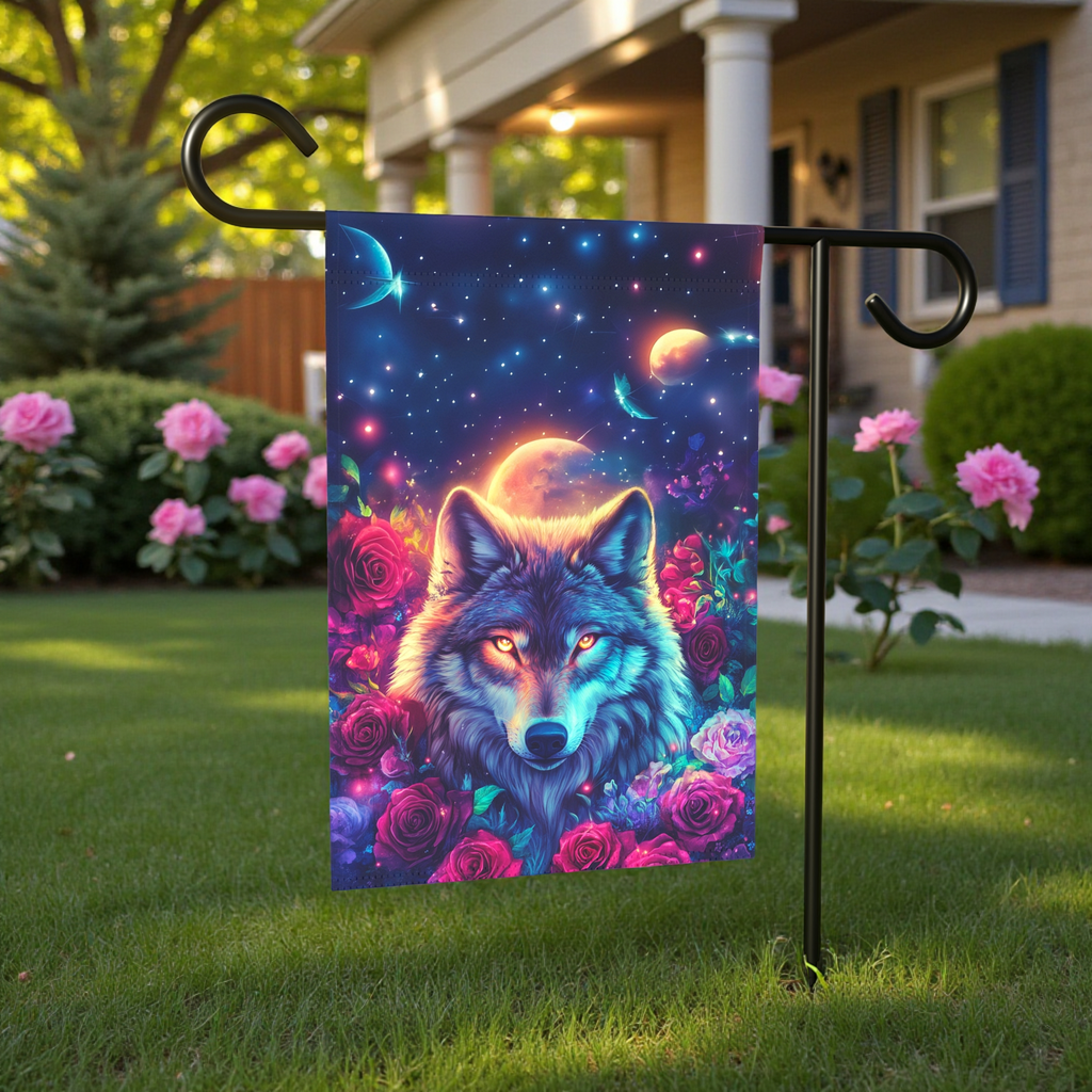 Rose Garden Wolf Garden Flag