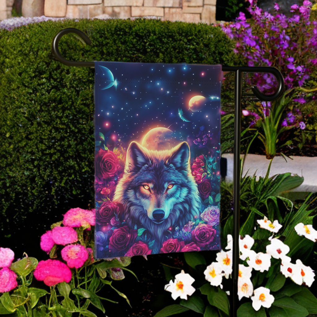 Rose Garden Wolf Garden Flag