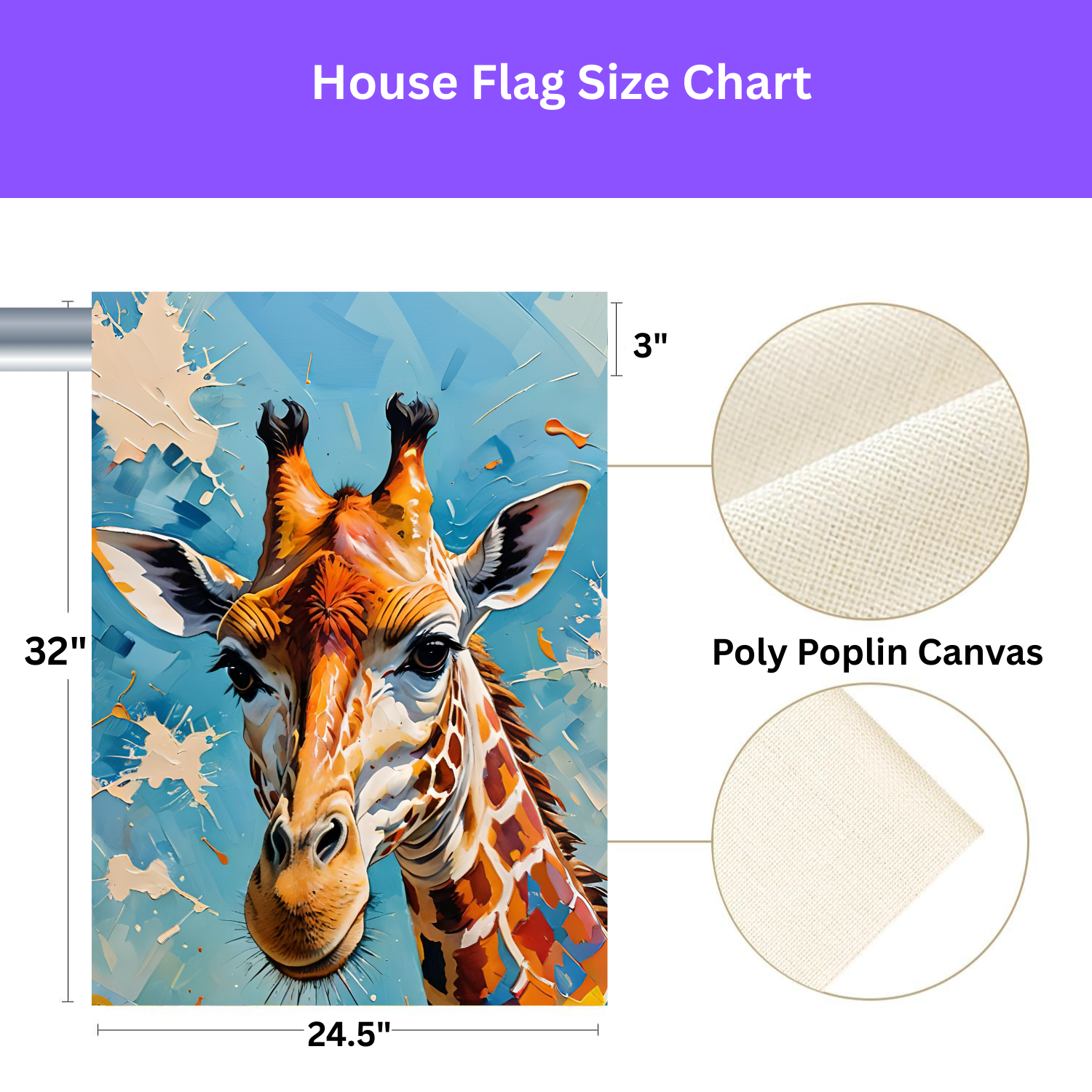 Painted Giraffe Garden Flag - double-sided design - Dragonfire Gardens