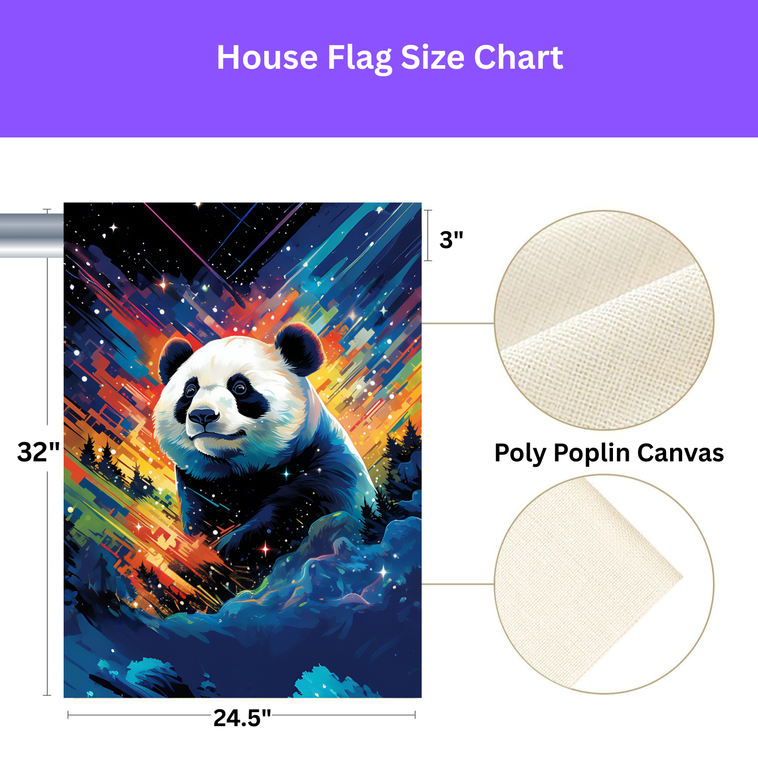 Colorful Sky Panda Garden Flag - porch decor - Dragonfire Gardens