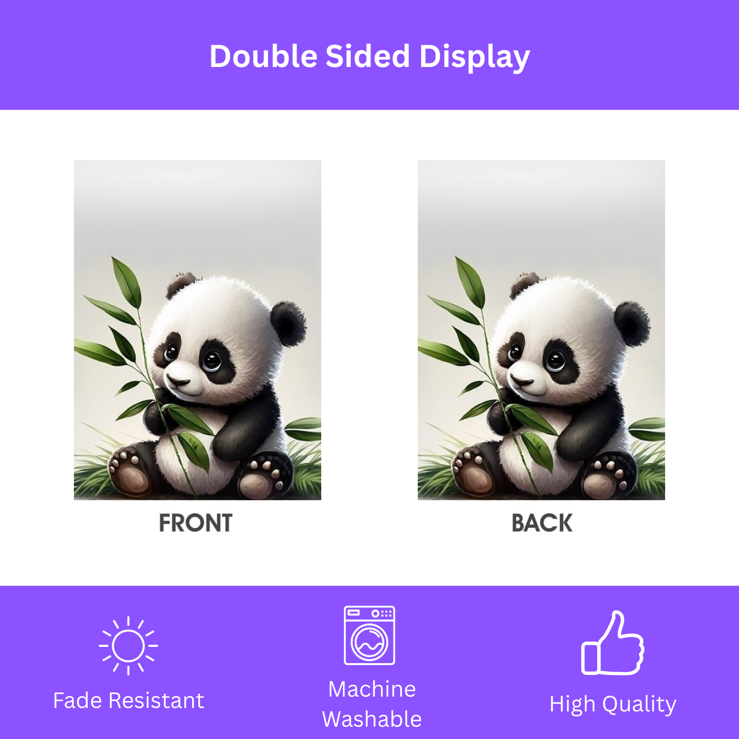 Baby Panda Garden Flag - double-sided design - Dragonfire Gardens