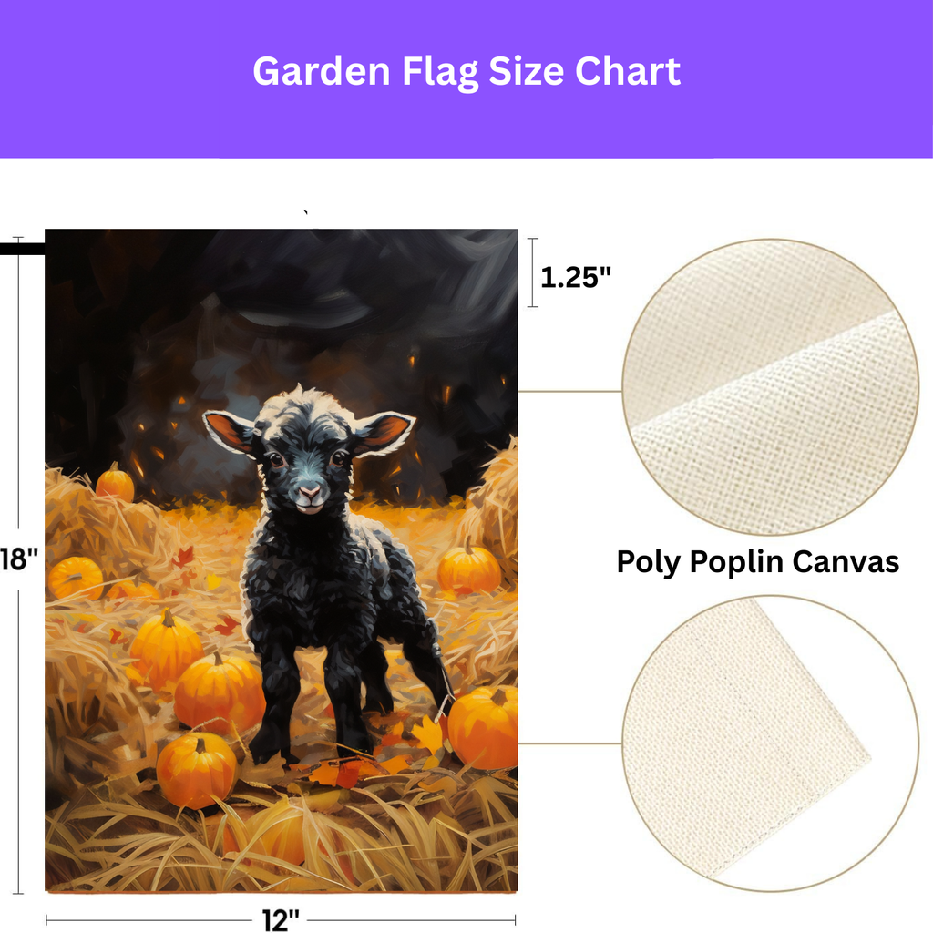 Pumpkin Patch Black Lamb Garden Flag - porch decor - Dragonfire Gardens