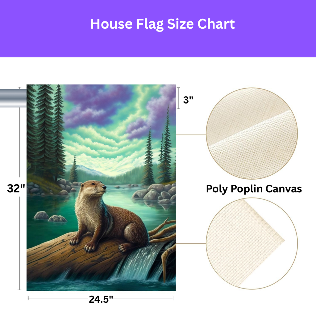 River Otter Garden Flag - yard display - Dragonfire Gardens