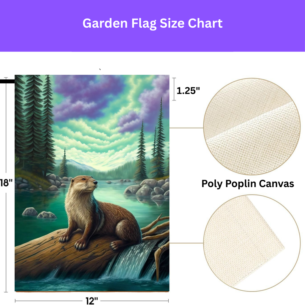 River Otter Garden Flag - porch decor - Dragonfire Gardens