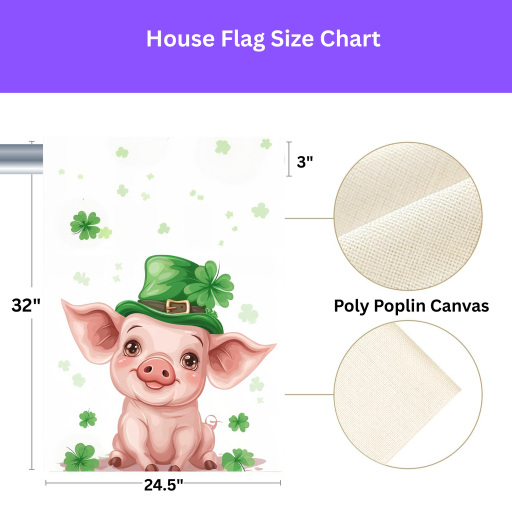 St. Patrick's Day Pig Garden Flag - yard display - Dragonfire Gardens