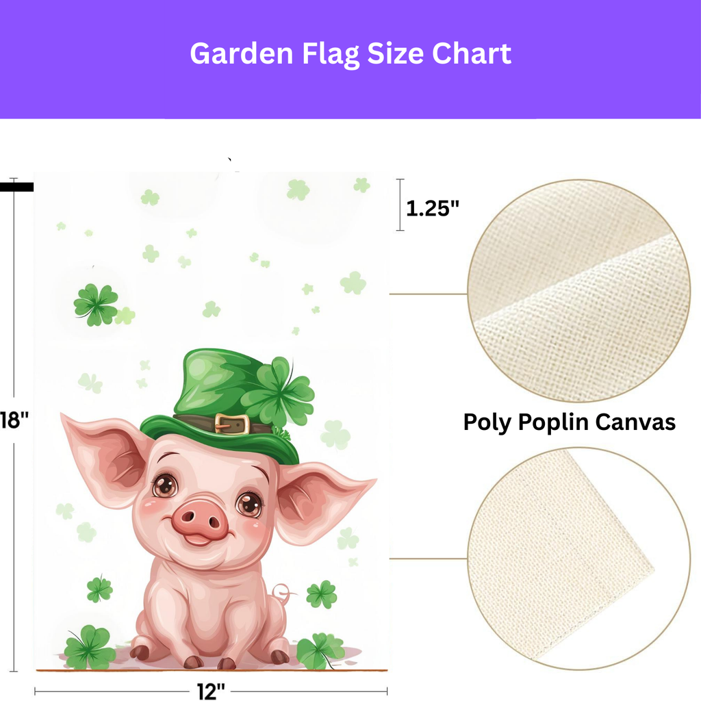 St. Patrick's Day Pig Garden Flag - porch decor - Dragonfire Gardens
