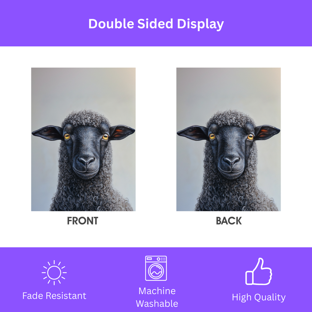 Black Sheep Garden Flag - double-sided design - Dragonfire Gardens